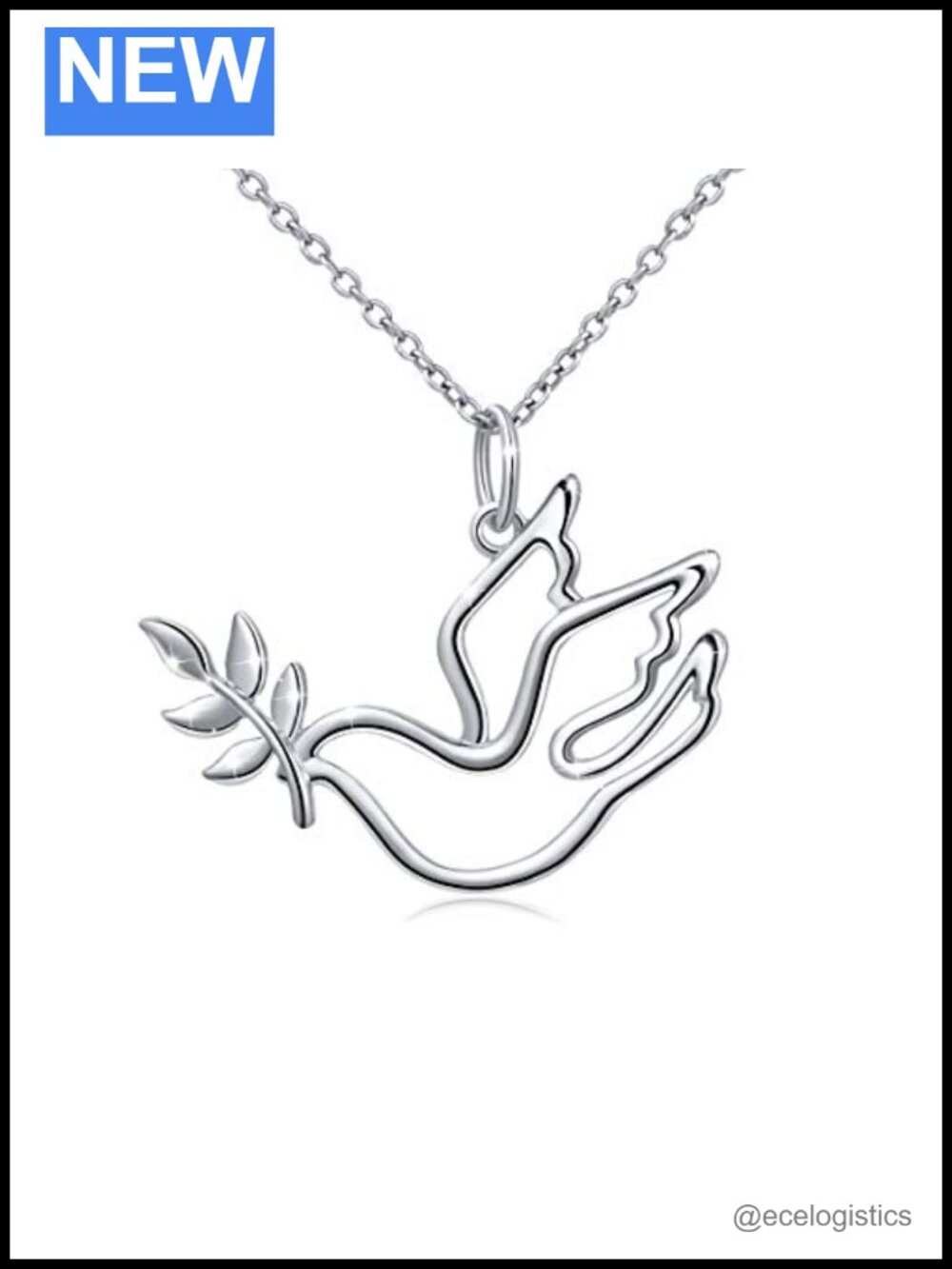 S925 Sterling Silver Animal in Heart Pendant Necklace 18in Box Chain